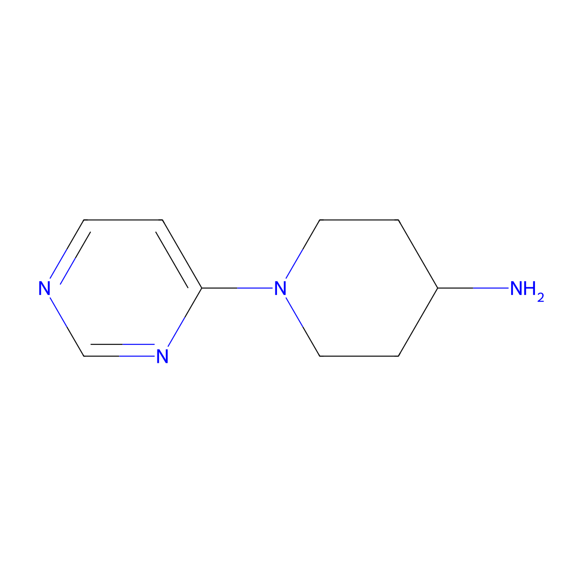 1-(Pyrimidin-4-yl)piperidin-4-amine molecular structure, CAS 681287-97-8