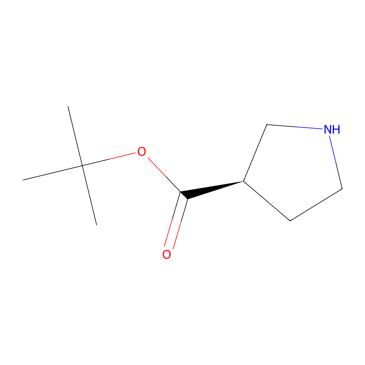 (r)-Tert-butyl pyrrolidine-3-carboxylate molecular structure, CAS 681288-45-9