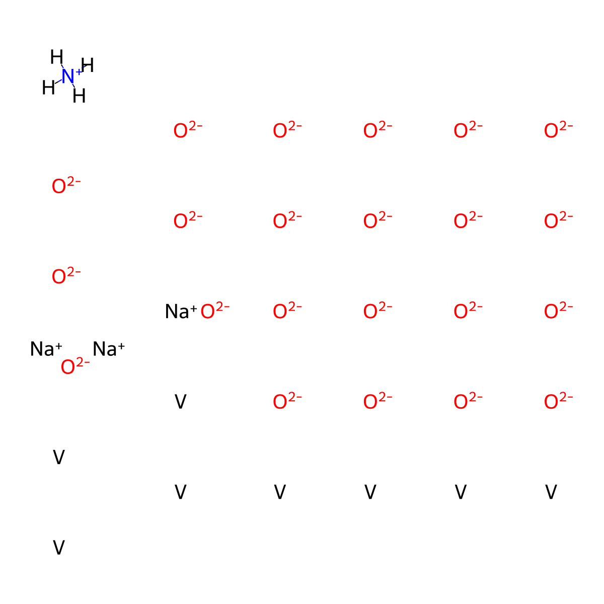 Ammonium sodium vanadium oxide ((NH4)Na3V8O22) molecular structure, CAS 68130-38-1
