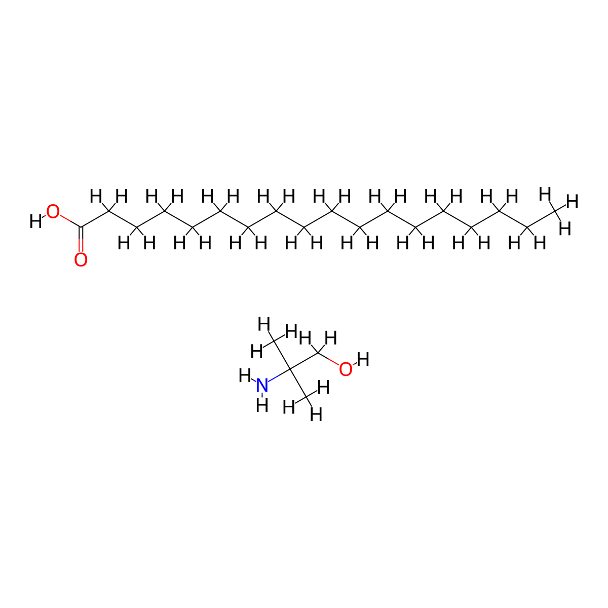 Octadecanoic acid, compd. with 2-amino-2-methyl-1-propanol (1:1) molecular structure, CAS 68133-58-4