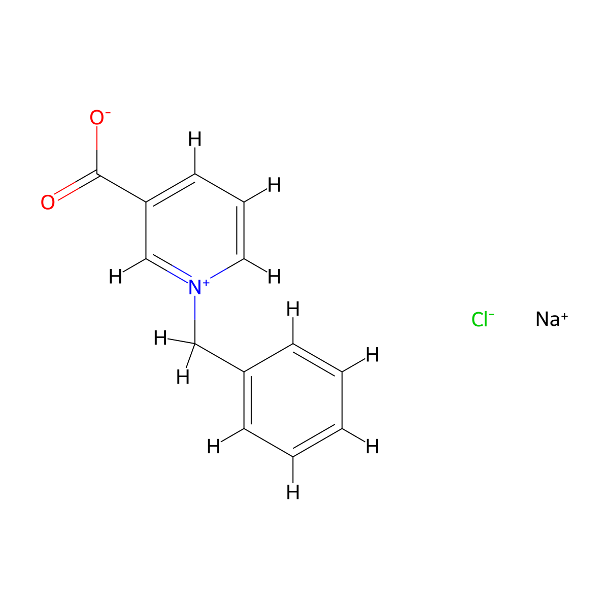 Pyridinium, 3-carboxy-1-(phenylmethyl)-, chloride, sodium salt (1:1:1) molecular structure, CAS 68133-60-8