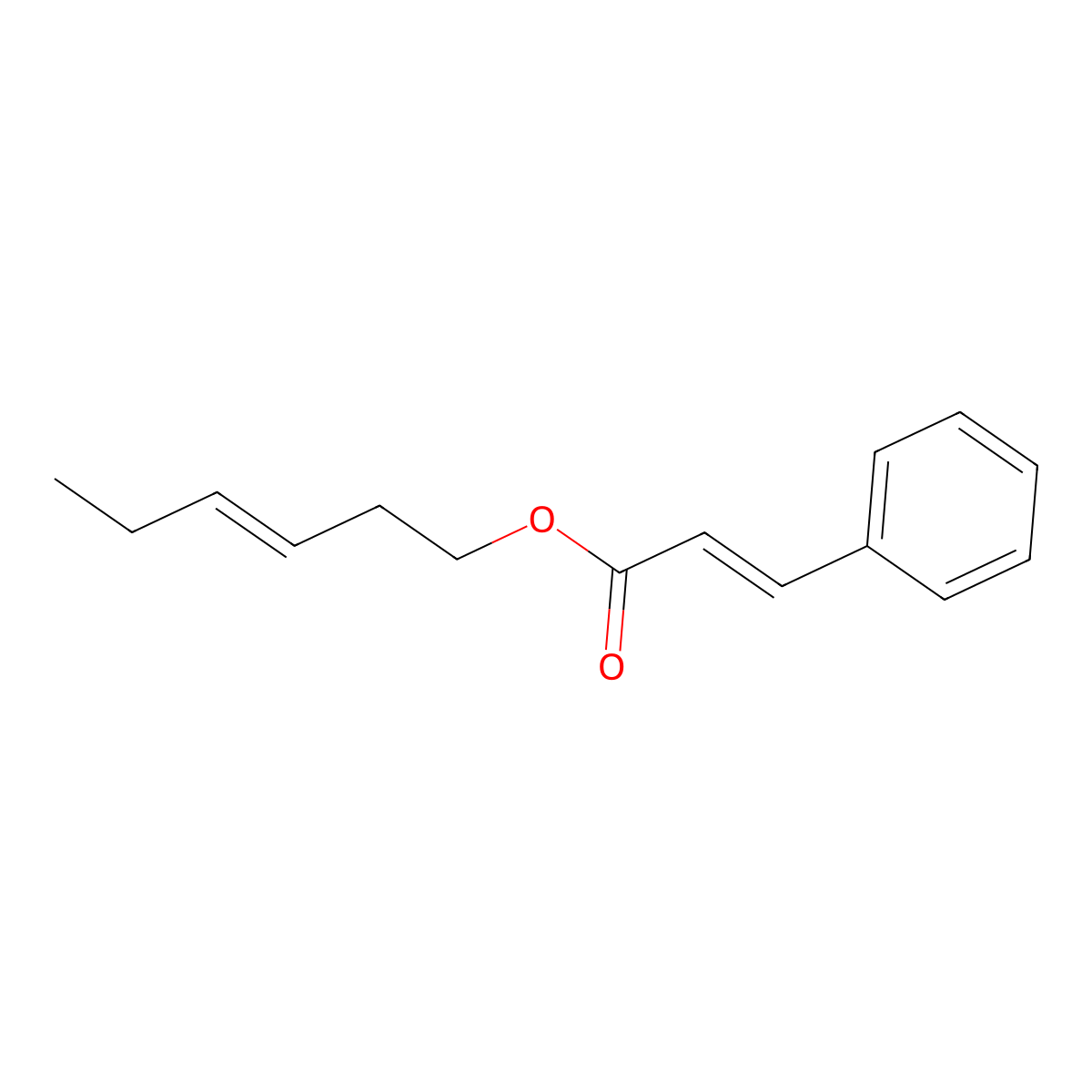 Hex-3-enyl 3-phenylprop-2-enoate molecular structure, CAS 68133-75-5
