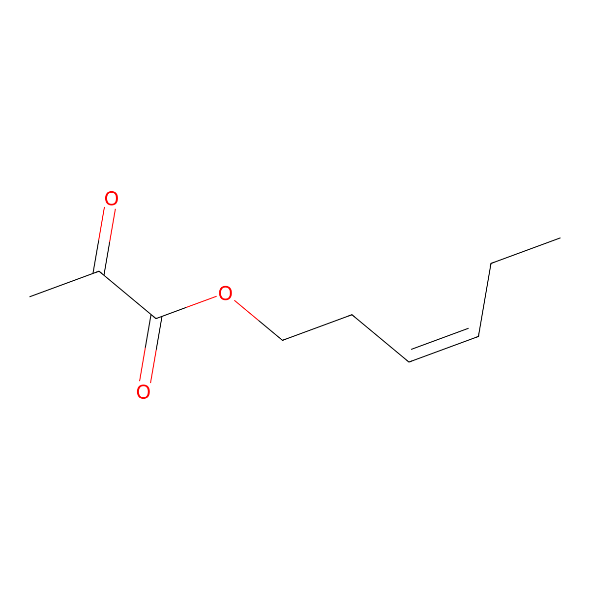 3-Hexenyl pyruvate, (3Z)- molecular structure, CAS 68133-76-6