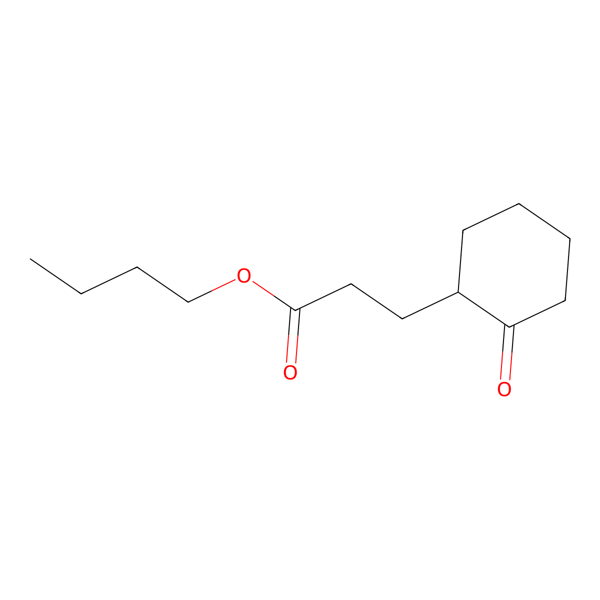 Cyclohexanepropanoic acid, 2-oxo-, butyl ester molecular structure, CAS 68134-23-6