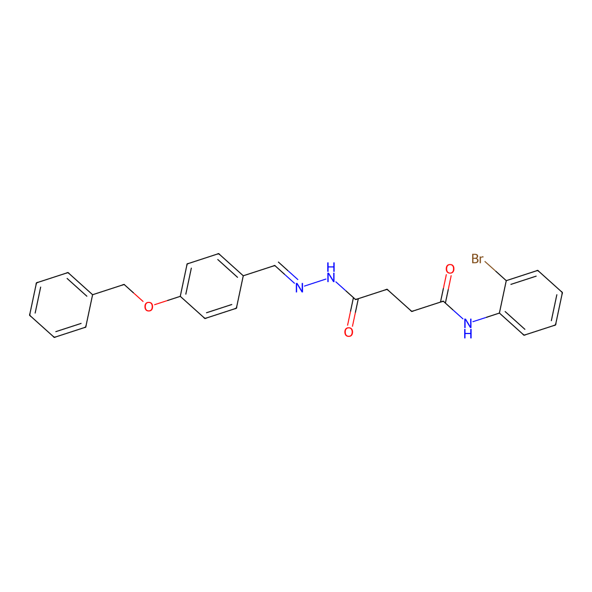 N-(2-bromophenyl)-N'-[(4-phenylmethoxyphenyl)methylideneamino]butanediamide molecular structure, CAS 6814-92-2