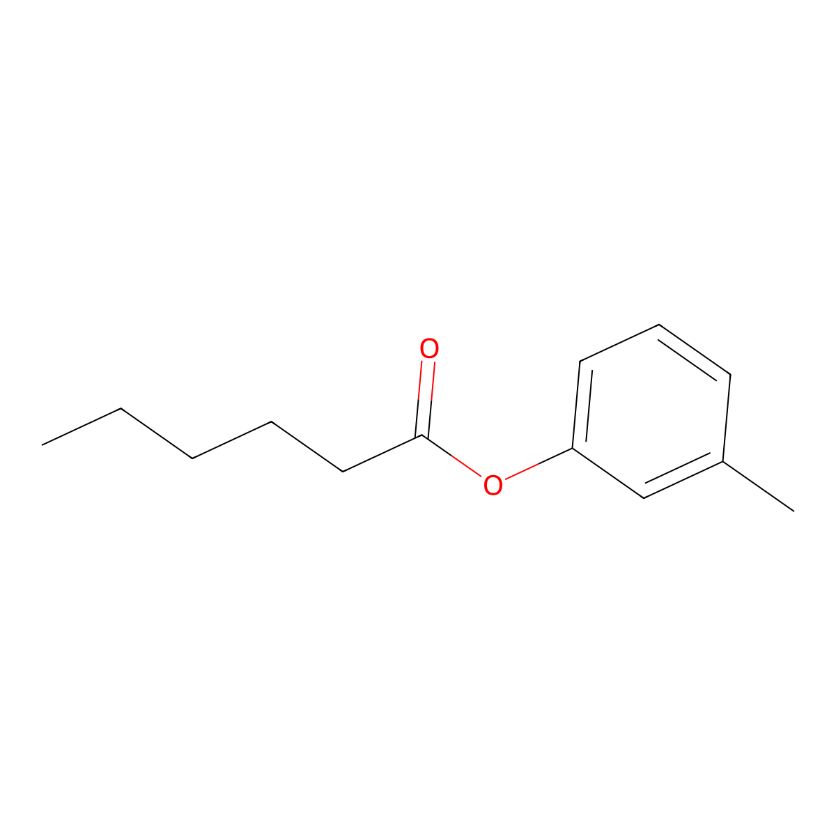 m-Cresyl hexanoate molecular structure, CAS 68140-55-6