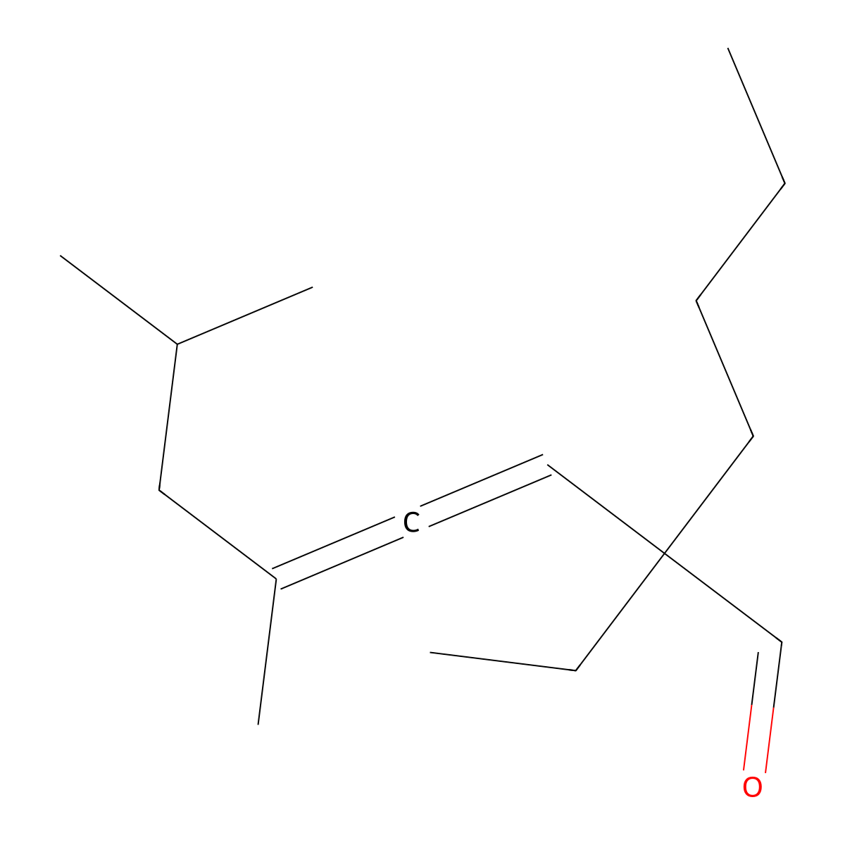 3,4-Octadienal, 2-butyl-2-ethyl-5,7-dimethyl- molecular structure, CAS 68140-60-3