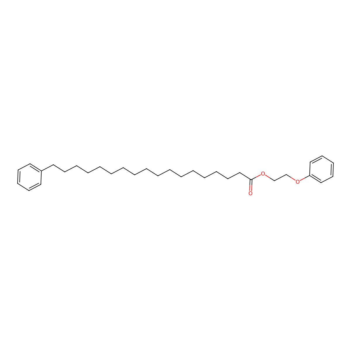 Benzeneoctadecanoic acid, 2-phenoxyethyl ester molecular structure, CAS 68141-05-9