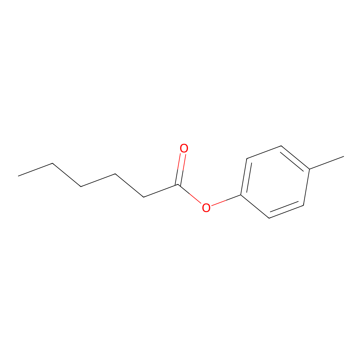 Hexanoic acid, 4-methylphenyl ester molecular structure, CAS 68141-11-7