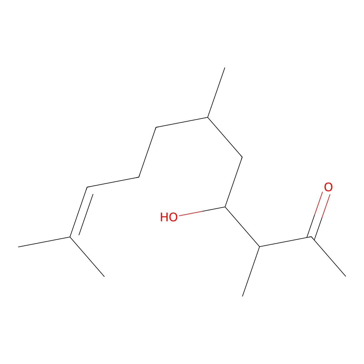9-Undecen-2-one, 4-hydroxy-3,6,10-trimethyl- molecular structure, CAS 68141-16-2