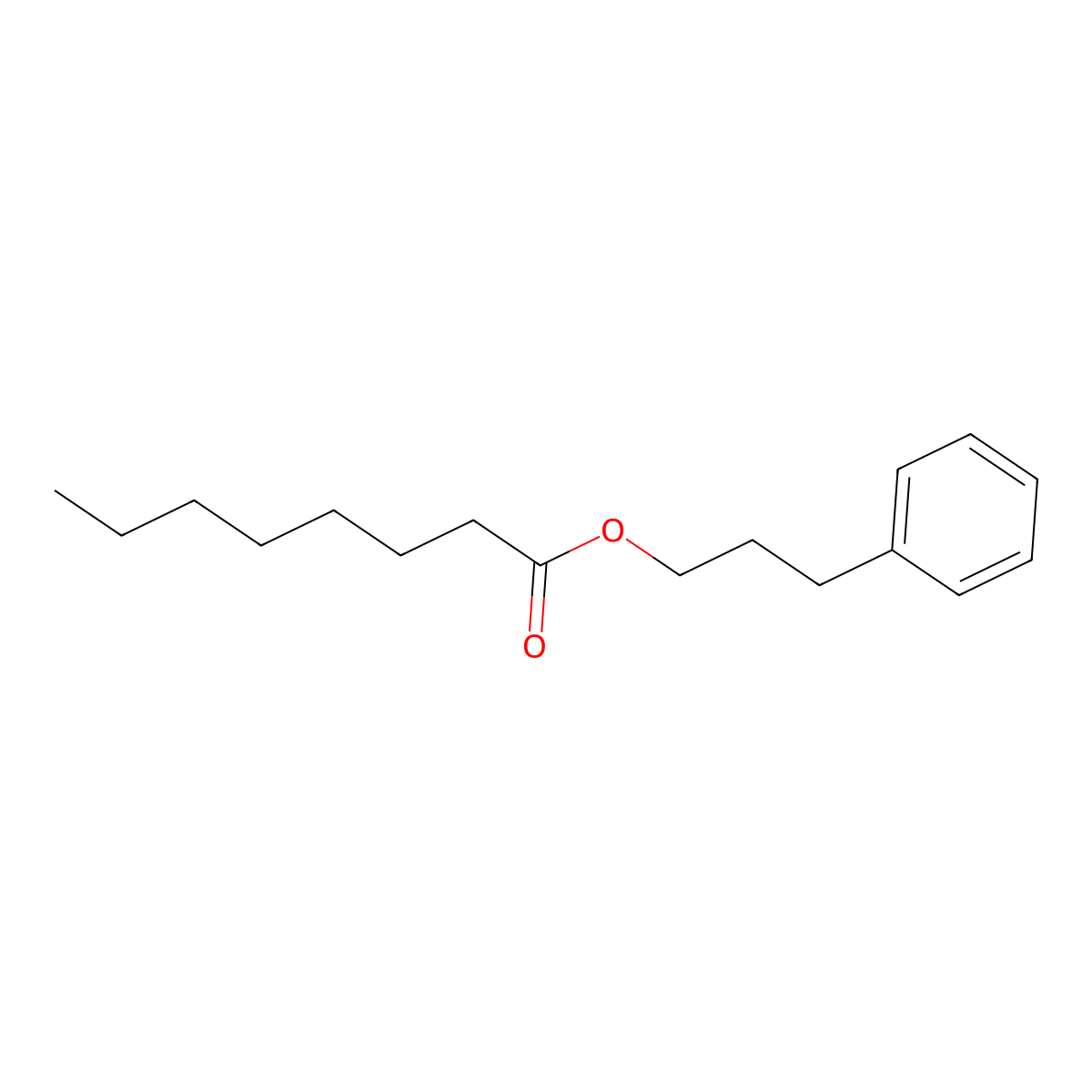 Octanoic acid, 3-phenylpropyl ester molecular structure, CAS 68141-25-3