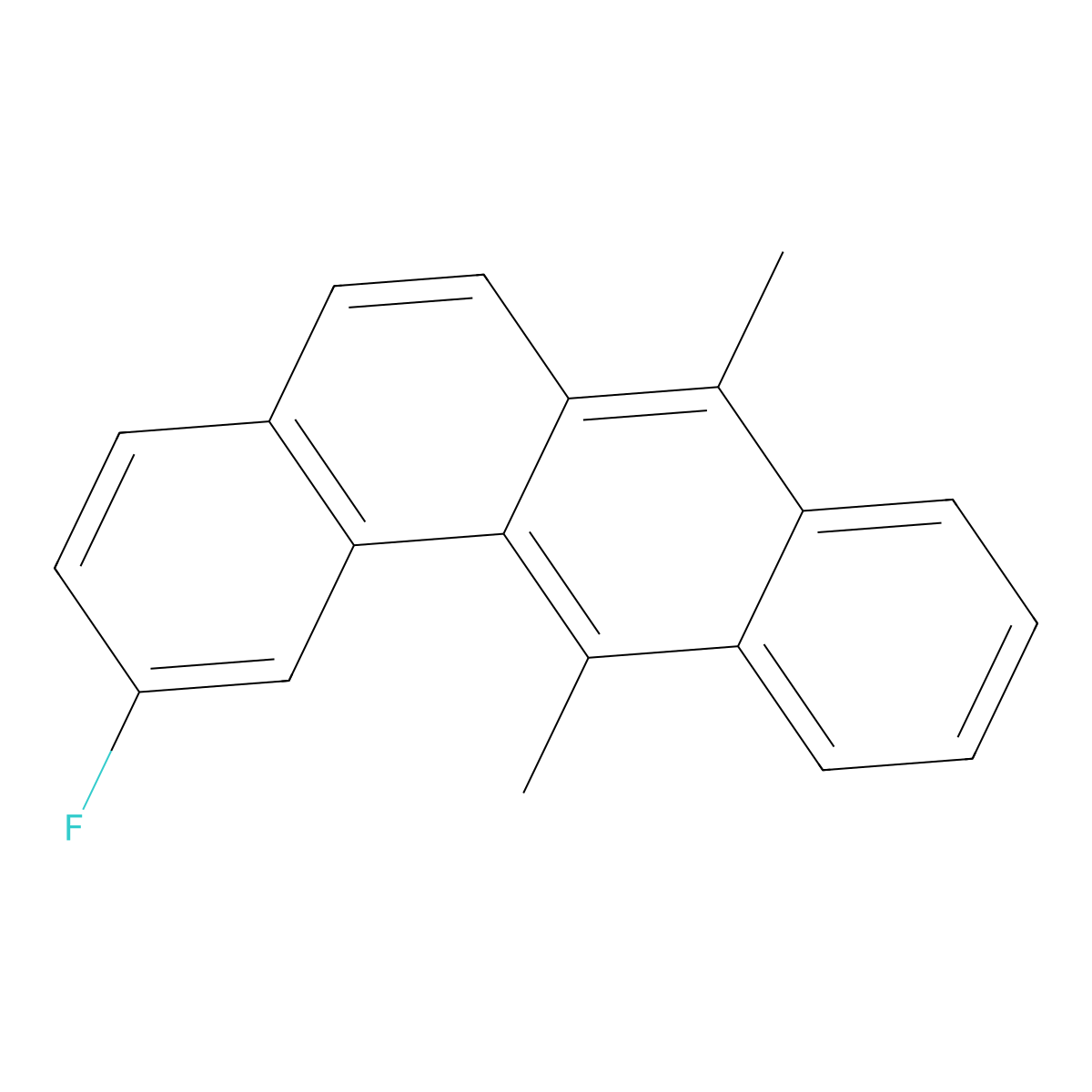 BENZ(a)ANTHRACENE, 7,12-DIMETHYL-2-FLUORO- molecular structure, CAS 68141-56-0