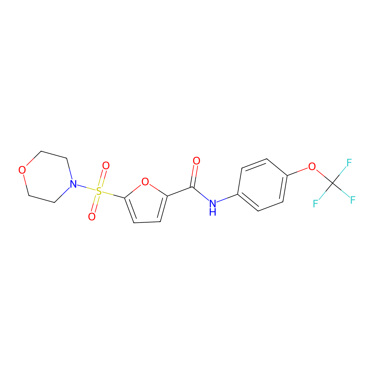 5-(4-morpholinylsulfonyl)-N-[4-(trifluoromethoxy)phenyl]-2-furancarboxamide molecular structure, CAS 681428-88-6