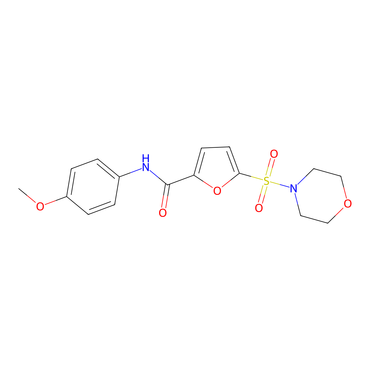 N-(4-methoxyphenyl)-5-morpholin-4-ylsulfonylfuran-2-carboxamide molecular structure, CAS 681428-91-1