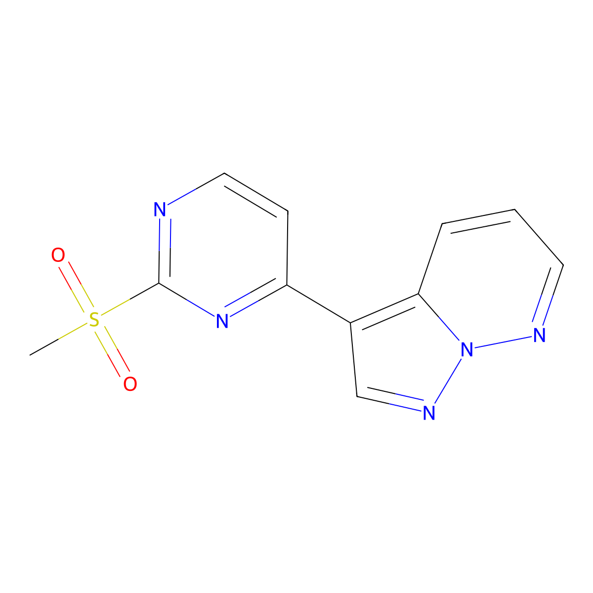 3-[2-(Methylsulfonyl)-4-pyrimidinyl]pyrazolo[1,5-b]pyridazine molecular structure, CAS 681432-34-8