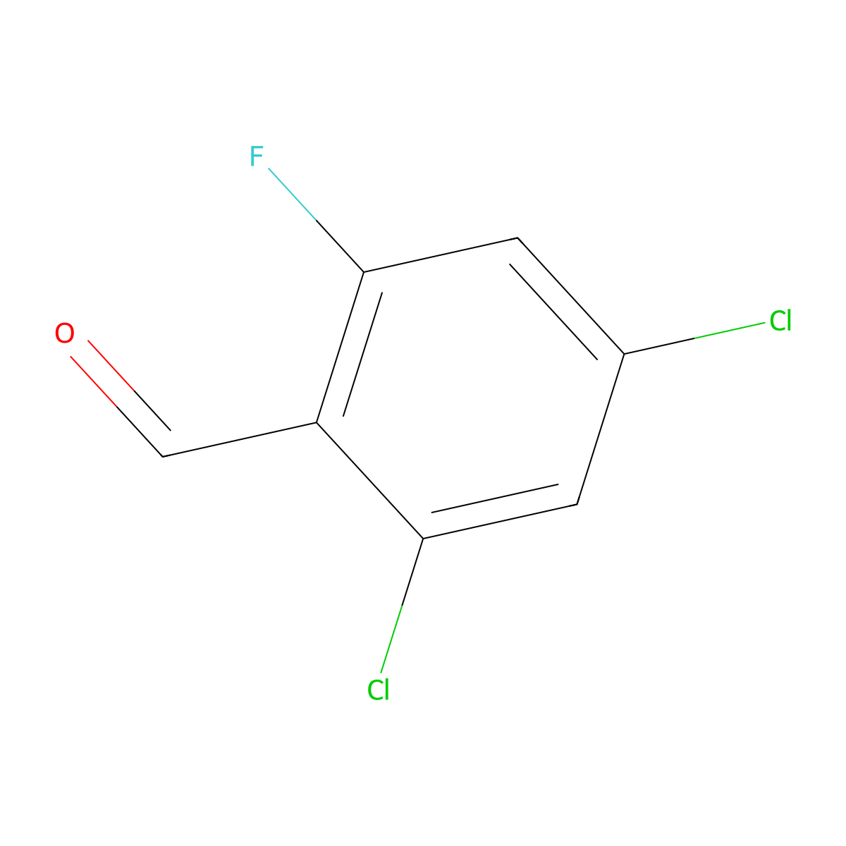 2,4-Dichloro-6-fluorobenzaldehyde molecular structure, CAS 681435-09-6