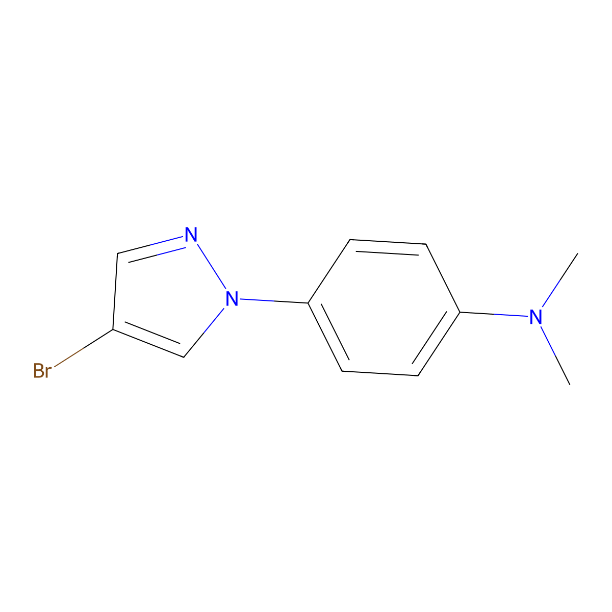 4-(4-bromo-1H-pyrazol-1-yl)-N,N-dimethylBenzenamine molecular structure, CAS 681441-18-9