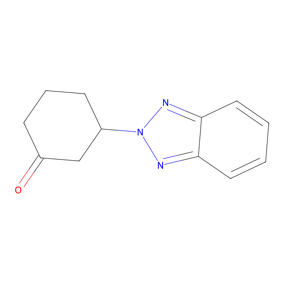 3-(2H-1,2,3-Benzotriazol-2-yl)cyclohexan-1-one molecular structure, CAS 681442-96-6