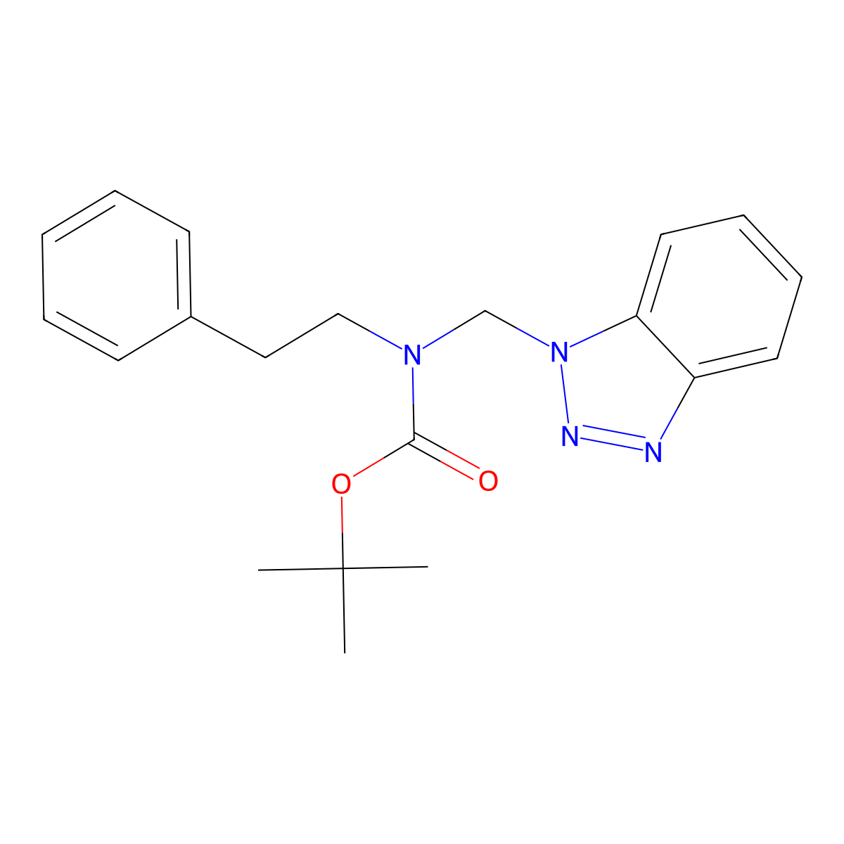 tert-Butyl N-(1H-1,2,3-benzotriazol-1-ylmethyl)-N-(2-phenylethyl)carbamate molecular structure, CAS 681443-10-7