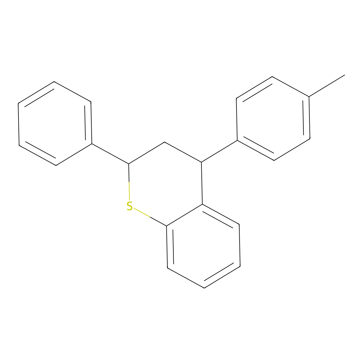cis-4-(4-Methylphenyl)-2-phenylthiochroman molecular structure, CAS 681443-35-6
