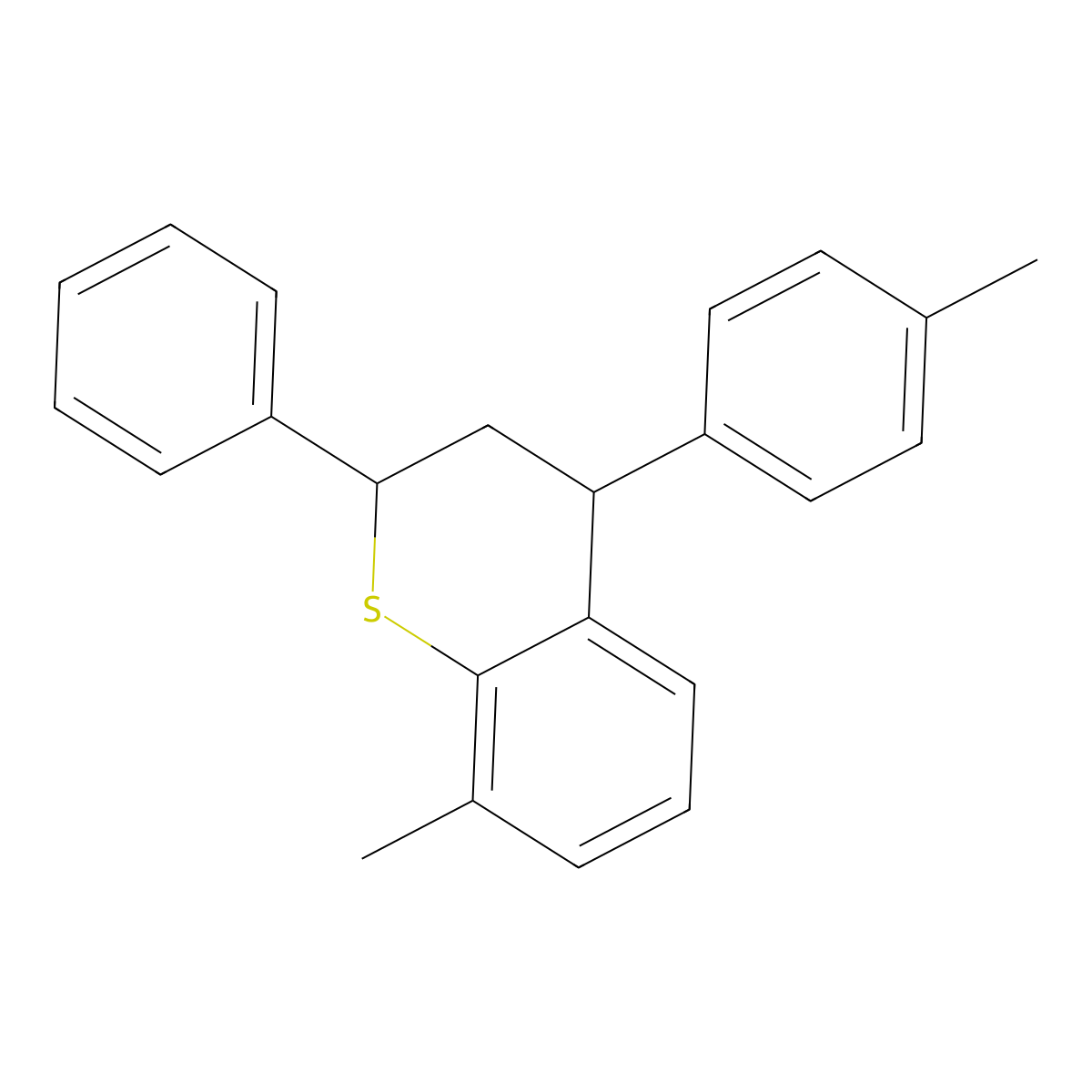 8-Methyl-4-(4-methylphenyl)-2-phenyl-3,4-dihydro-2H-1-benzothiopyran molecular structure, CAS 681443-36-7