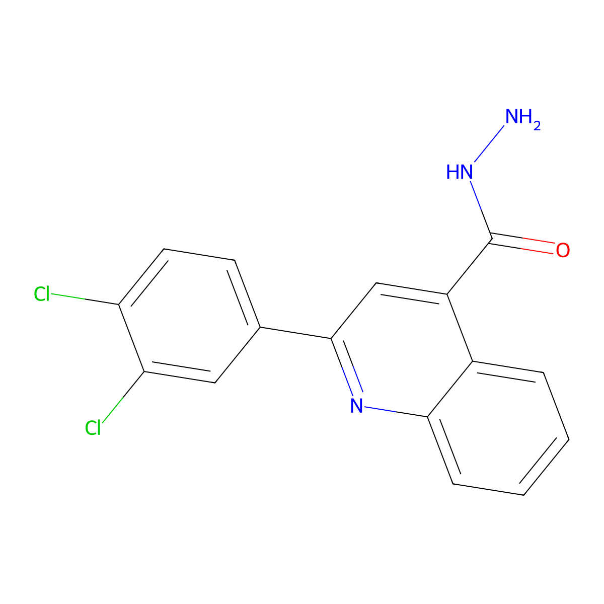 2-(3,4-Dichlorophenyl)quinoline-4-carbohydrazide molecular structure, CAS 681443-85-6
