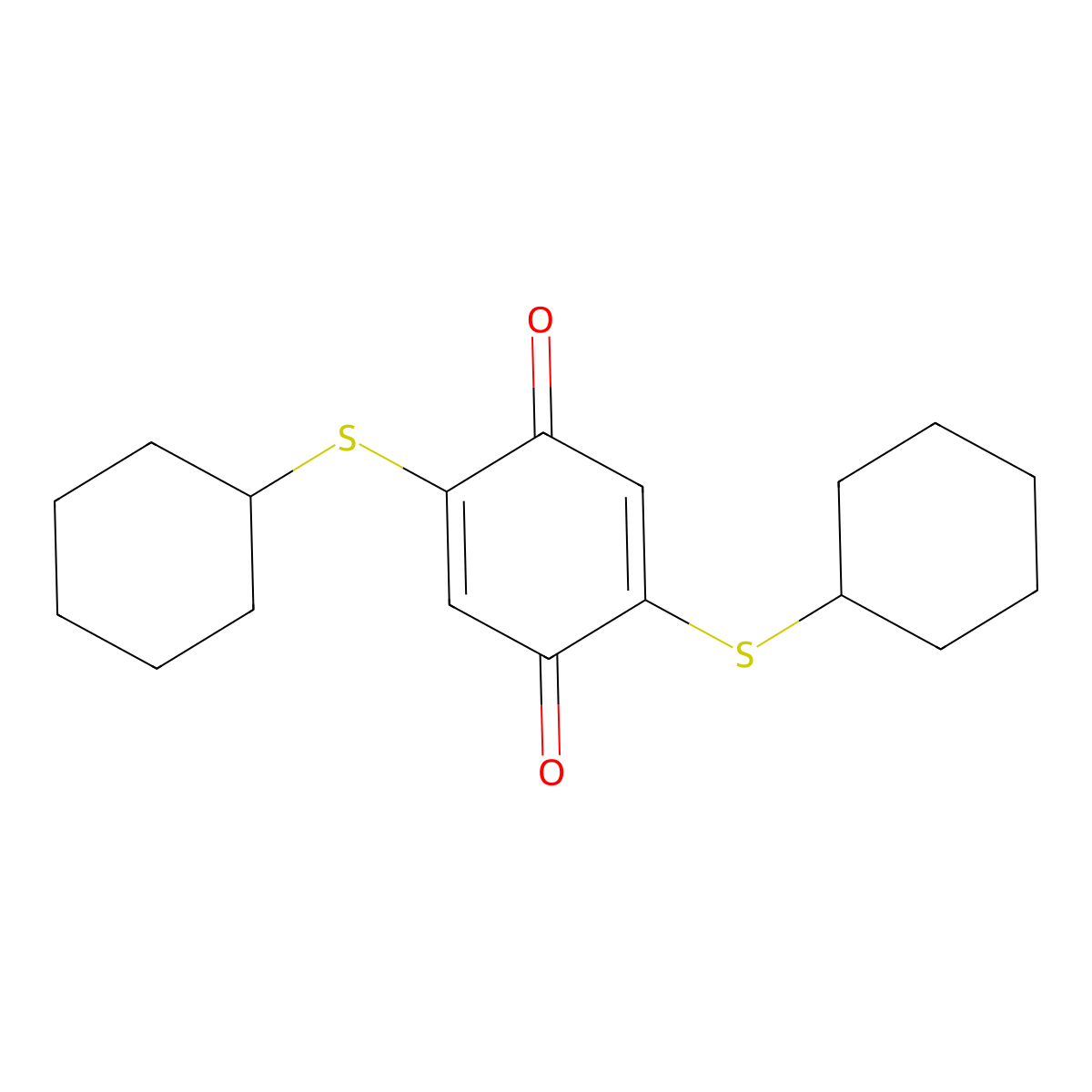 2,5-Bis(cyclohexylsulfanyl)cyclohexa-2,5-diene-1,4-dione molecular structure, CAS 681446-48-0