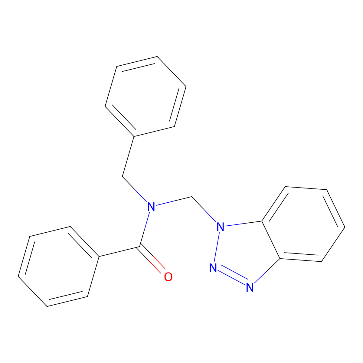 N-(1H-1,2,3-Benzotriazol-1-ylmethyl)-N-benzylbenzamide molecular structure, CAS 681446-63-9