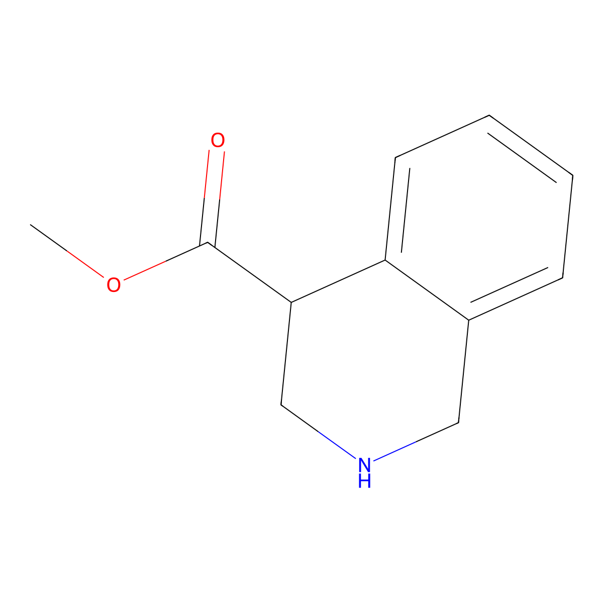 4-Isoquinolinecarboxylic acid, 1,2,3,4-tetrahydro-, methyl ester molecular structure, CAS 681448-82-8