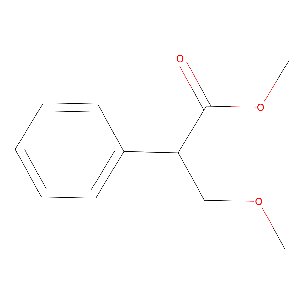 Methyl 3-methoxy-2-phenylpropanoate molecular structure, CAS 68145-31-3