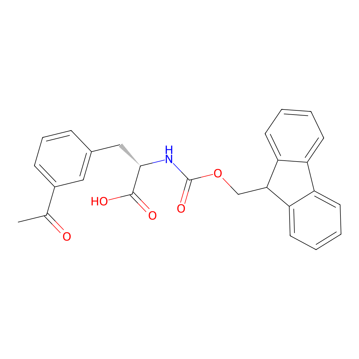 (2S)-3-(3-acetylphenyl)-2-({[(9H-fluoren-9-yl)methoxy]carbonyl}amino)propanoic acid molecular structure, CAS 681457-87-4