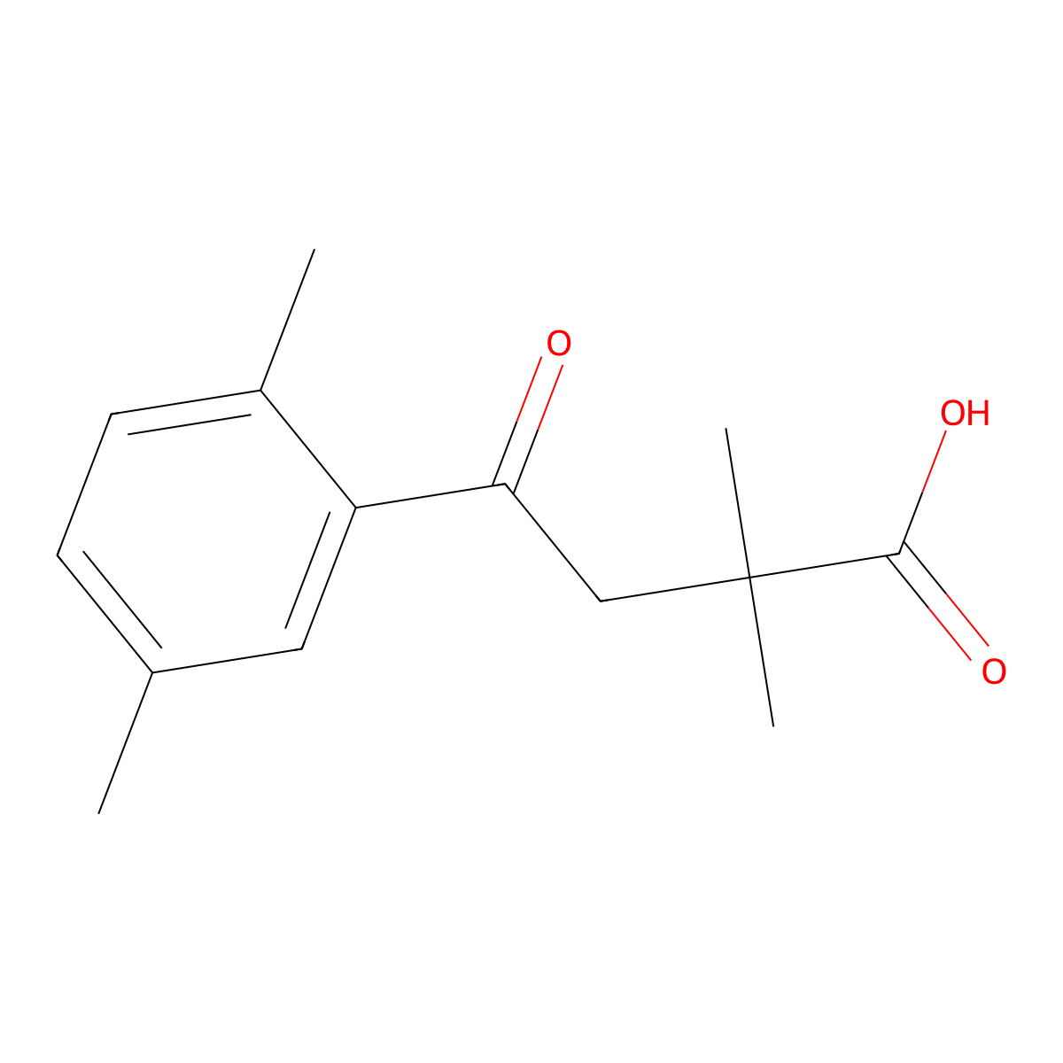 2,2-Dimethyl-4-(2,5-dimethylphenyl)-4-oxobutyric acid molecular structure, CAS 681459-16-5