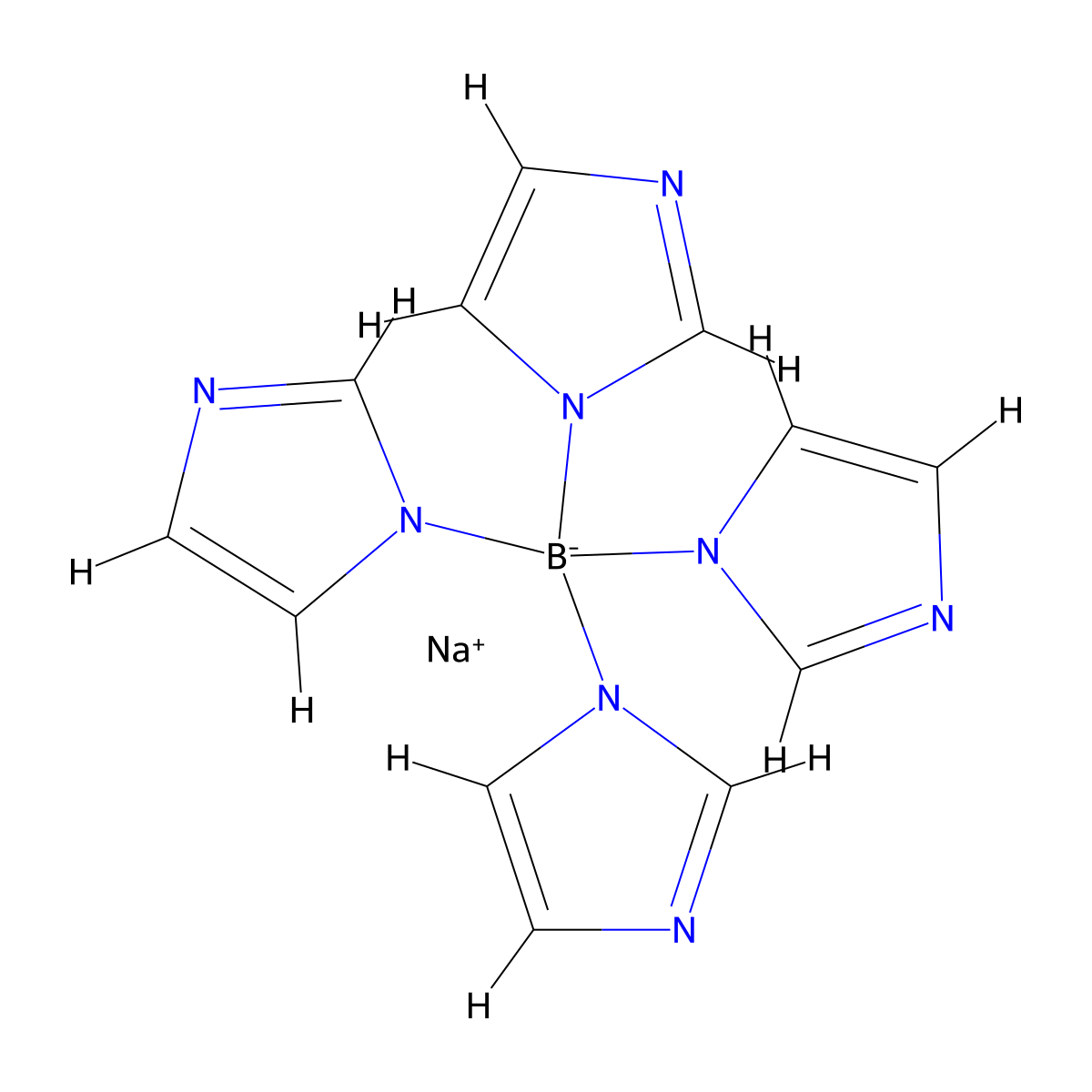 Sodium tetrakis(1-imidazolyl)borate molecular structure, CAS 68146-65-6