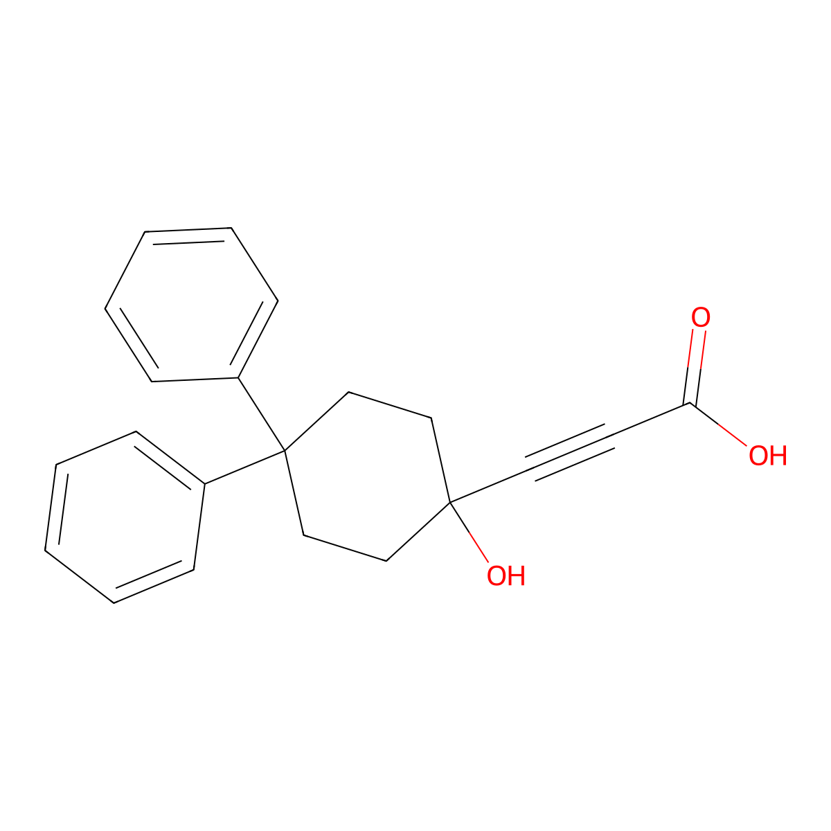 3-(1-Hydroxy-4,4-diphenylcyclohexyl)prop-2-ynoic acid molecular structure, CAS 681460-17-3