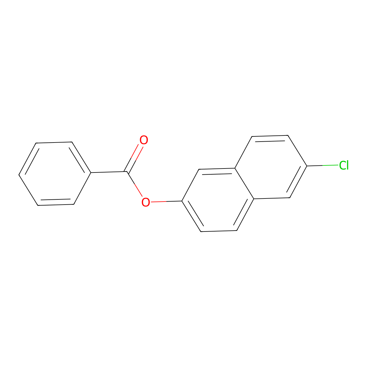2-Naphthalenol, 6-chloro-, 2-benzoate molecular structure, CAS 681462-23-7