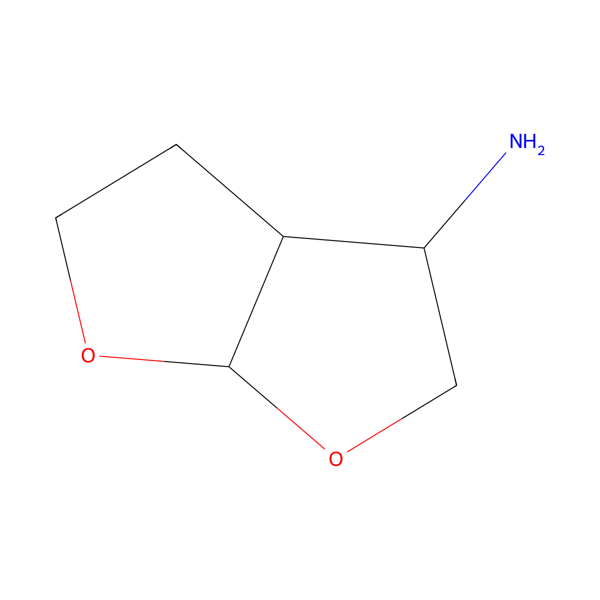 Hexahydrofuro[2,3-b]furan-3-amine molecular structure, CAS 681463-05-8