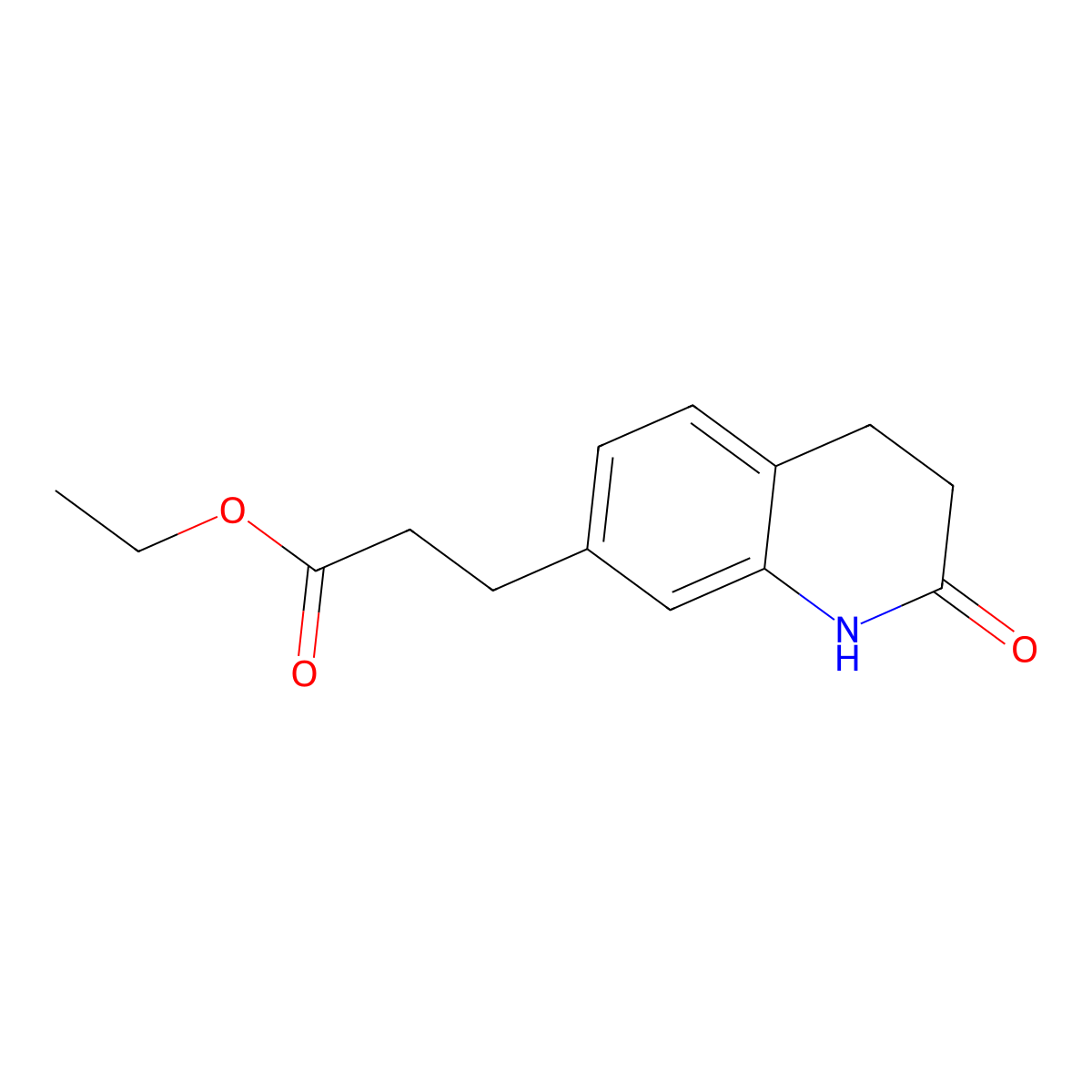 Ethyl 3-(2-oxo-1,2,3,4-tetrahydroquinolin-7-yl)propanoate molecular structure, CAS 681464-19-7