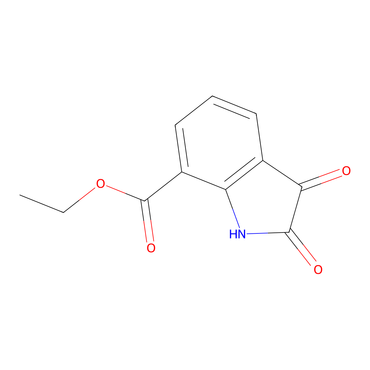 Ethyl 2,3-dioxoindoline-7-carboxylate molecular structure, CAS 681464-74-4