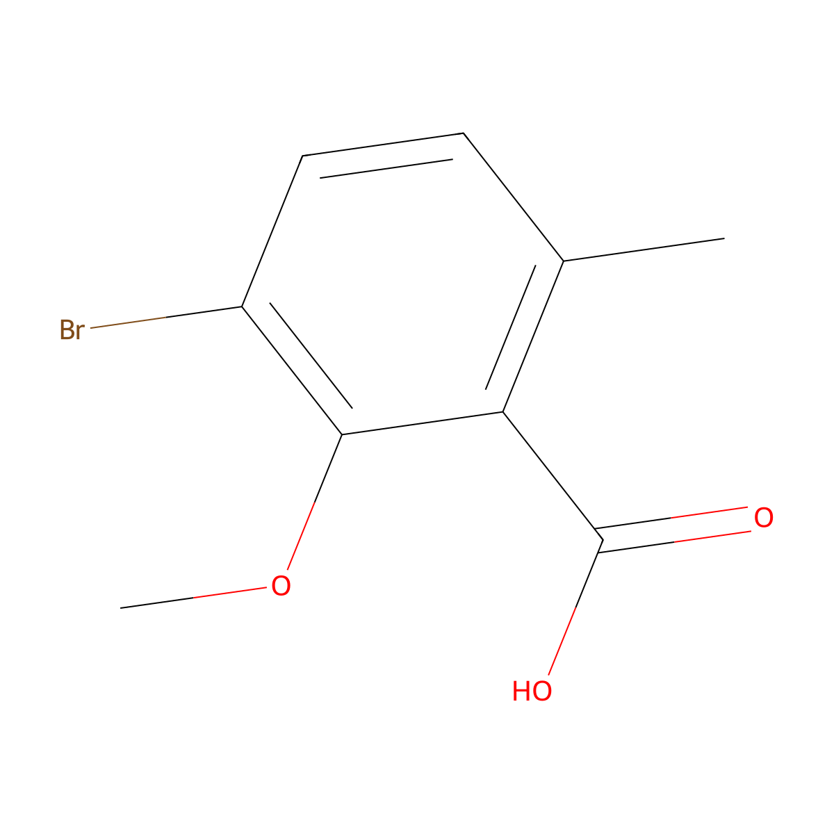 3-Bromo-2-methoxy-6-methylbenzoic acid molecular structure, CAS 681467-88-9