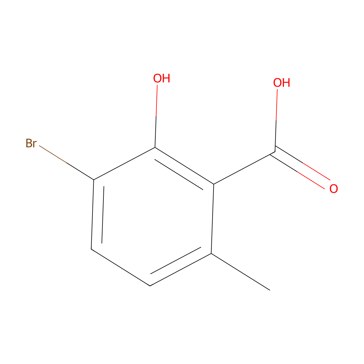 3-Bromo-2-hydroxy-6-methylbenzoic acid molecular structure, CAS 681467-89-0
