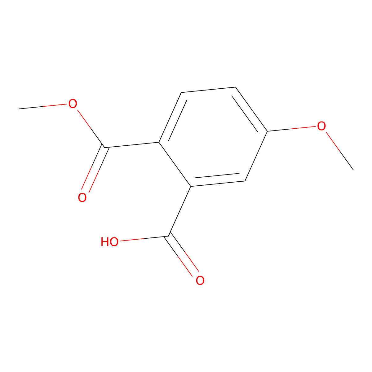 5-Methoxy-2-methoxycarbonylbenzoic acid molecular structure, CAS 681469-62-5