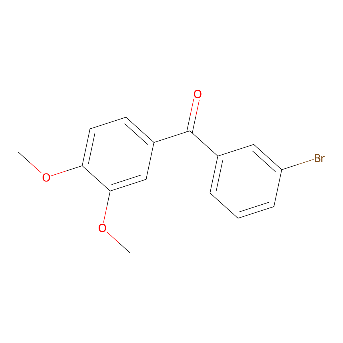 3-Bromo-3',4'-dimethoxybenzophenone molecular structure, CAS 681469-97-6