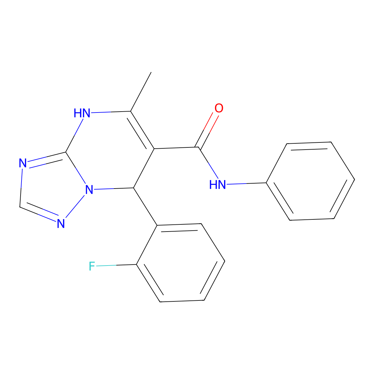7-(2-fluorophenyl)-5-methyl-N-phenyl-4,7-dihydro-[1,2,4]triazolo[1,5-a]pyrimidine-6-carboxamide molecular structure, CAS 681470-86-0