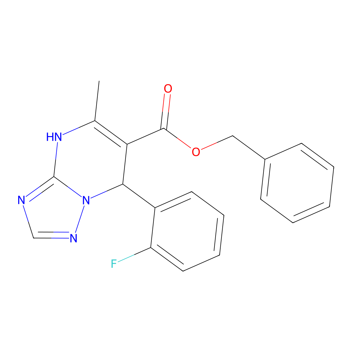 Benzyl 7-(2-fluorophenyl)-5-methyl-4,7-dihydro-[1,2,4]triazolo[1,5-a]pyrimidine-6-carboxylate molecular structure, CAS 681471-80-7