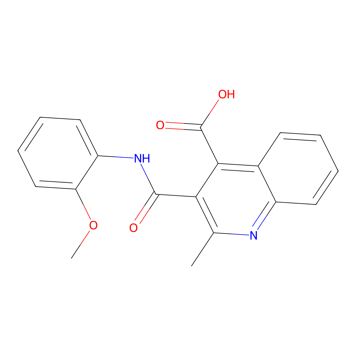 3-[(2-Methoxyphenyl)carbamoyl]-2-methylquinoline-4-carboxylic acid molecular structure, CAS 681472-44-6
