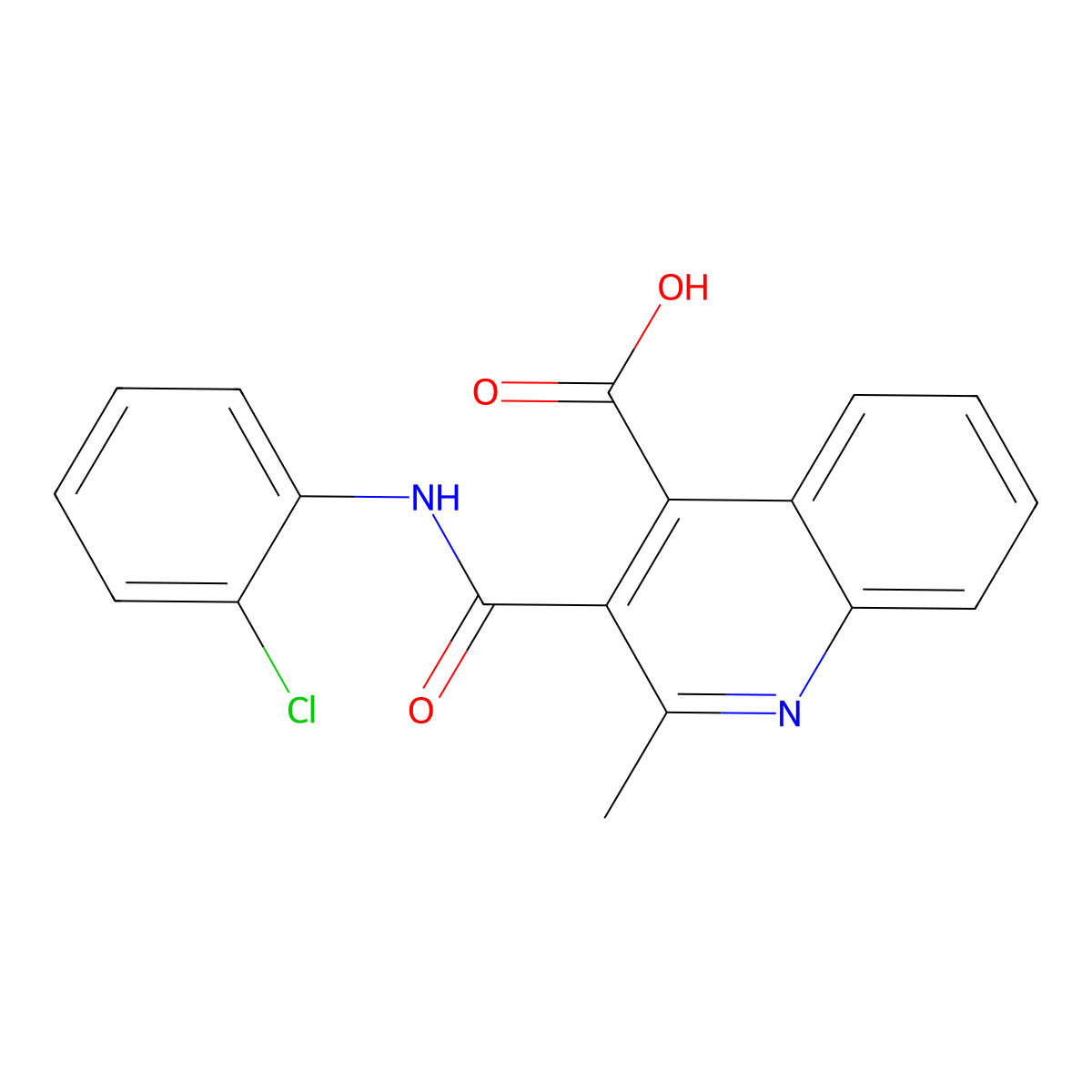 3-[(2-Chlorophenyl)carbamoyl]-2-methylquinoline-4-carboxylic acid molecular structure, CAS 681472-46-8