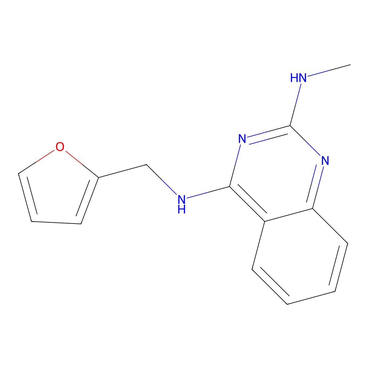 N4-[(furan-2-yl)methyl]-N2-methylquinazoline-2,4-diamine molecular structure, CAS 681475-24-1
