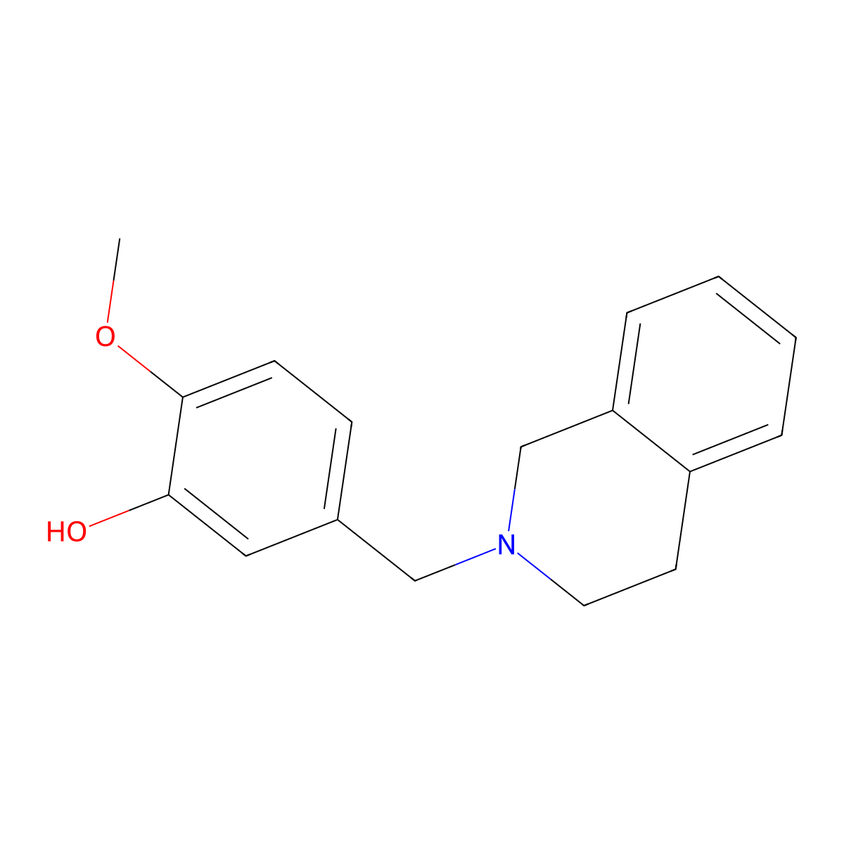 5-(3,4-dihydro-1H-isoquinolin-2-ylmethyl)-2-methoxyphenol molecular structure, CAS 681477-11-2