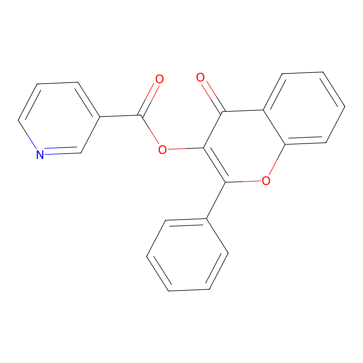 4-Oxo-2-phenylchromen-3-yl pyridine-3-carboxylate molecular structure, CAS 681477-34-9