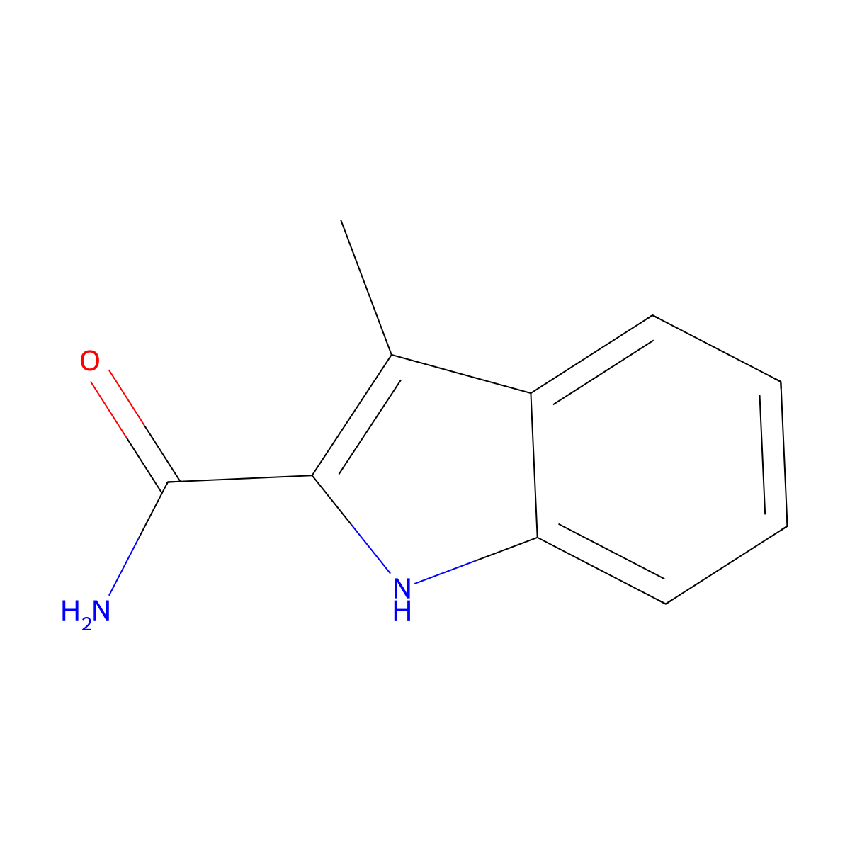 3-methyl-1H-indole-2-carboxamide molecular structure, CAS 681477-53-2